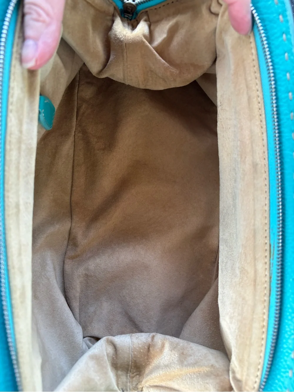 Authentic FENDI Vintage Medium Selleria Leather Doctor Bag - Turquoise